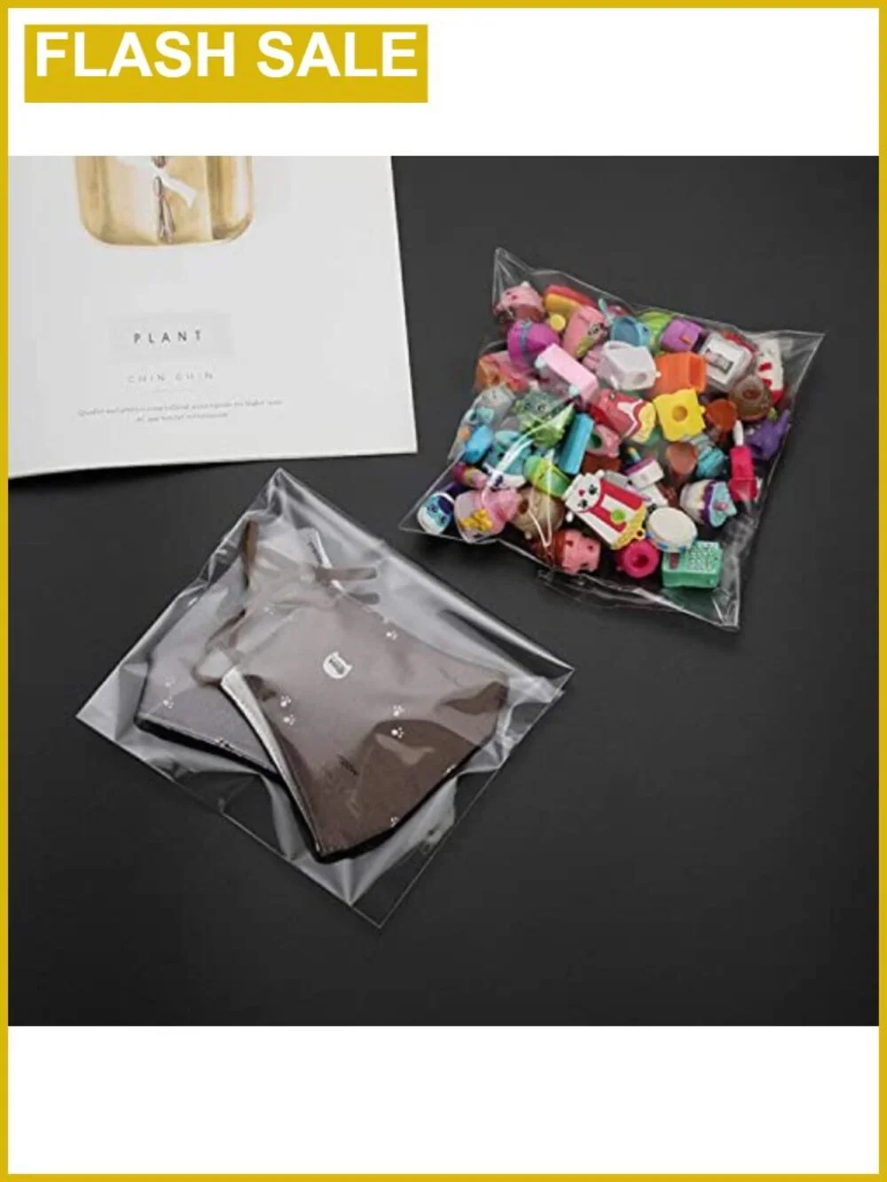 200 Clear Self Sealing Cellophane Treat Bags 5x7 Cookie Candy